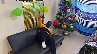 Teen Friends First Lesbian Squirting Fuck New Year