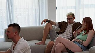 stepmom sneaks behind gaming son to seduce his milf-craving friend now!