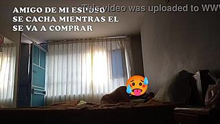 Wife submits to friend's big cock while cuckold husband trains away