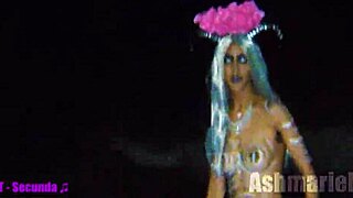 Slut Majick Dances Topless in Public Cemetery Slow Motion Tease