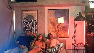 BACKSTAGE BRAZILIAN DP!! latina whore cumshots everywhere