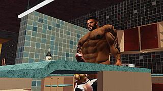 Duane Brown's maid gets stretched by the world's biggest black cock