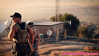 Glamcore babe rides border officer cock in office scandal!