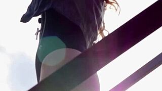 big tits latina milf strips outdoor posing pussy?