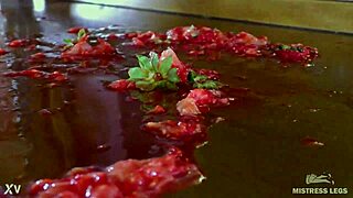 Who Can Resist Juicy Toes Squeezing Strawberries Closeup?