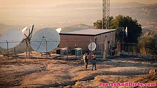 Glamcore babe rides border officer cock in office scandal!