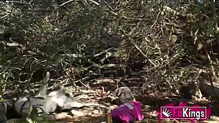 Briseida bangs random guys outdoors on spanish countryside trips rough