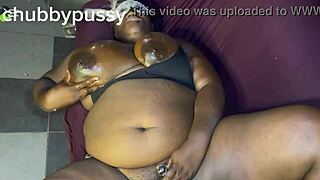 fat belly girl masturbates pussy with vibrating toys