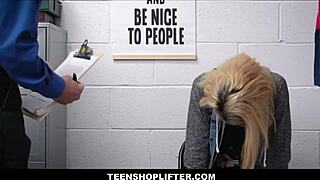 blonde teen madison haze caught shoplifting underwear seduces guard no cops