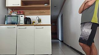 Risky Friend Fuck While Hubby Showers Almost Caught