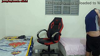 stepsis changes near bro he fucks her tight pussy on gamer chair