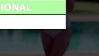 Skinny big boobed blonde teen alice rips off polkadot bikini outdoors