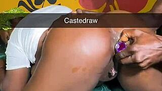 her tight asshole swallows massive anal plug deep