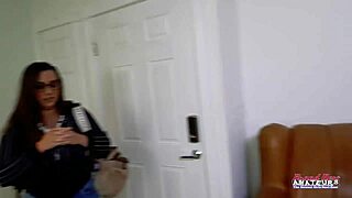 Cute Celeste fingers her twat then takes hard pussy pounding