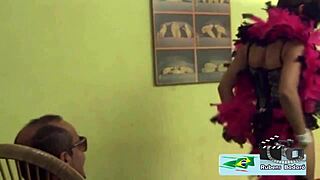 brazilian ebony bends over big ass for short guy's doggystyle pussy pounding