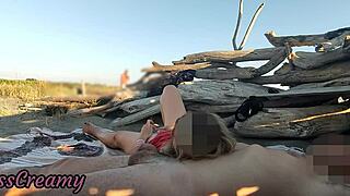 pussy flash... stepdad gropes my wet pussy on beach stranger jerks his cock off misscreamy