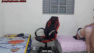stepsis changes near bro he fucks her tight pussy on gamer chair