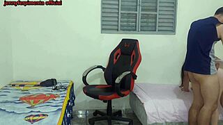 stepsis changes near bro he fucks her tight pussy on gamer chair