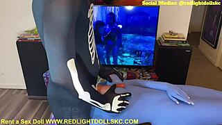 rented this blue alien fuck doll 😈 rough pounding while watching avatar 👽💦