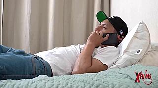 whoa, my buddy's huge cock pounds me hard while we watch netflix!