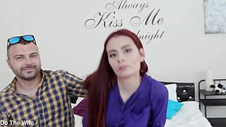 Beautiful redhead wife scyley jam cheats with creampie in every hole