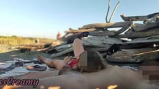 pussy flash... stepdad gropes my wet pussy on beach stranger jerks his cock off misscreamy