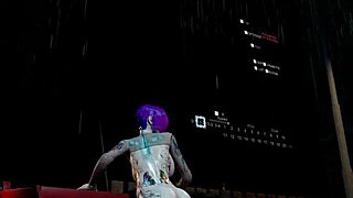 cyberpunk slut's tight asshole stretched public anal creampie doggystyle