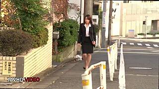 Japanese Milf Office Lady Stockings Ripped for Crazy Hardcore Creampie