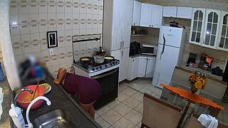 cooking for my lover while cuck hubby works big tits bbw!