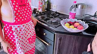 God Damn! Horny Mature Colombian BBW Fucks Godson Hard in Kitchen While Hubby Watches TV!