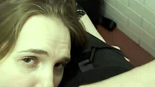 first nightclub stranger gets her sloppy deepthroat and facial cumshot