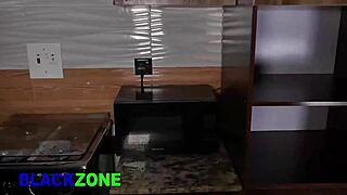 Curvy ebony stepmom seduces stepson right in the kitchen