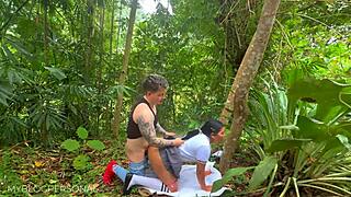 Mexican schoolgirl fucks stranger public uniform orgasm!!