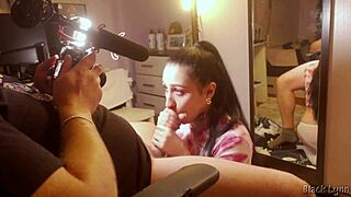 bts smokin hot black lynn chokes deepthroats my huge cock swallows cum mouthful pov