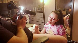 bts smokin hot black lynn chokes deepthroats my huge cock swallows cum mouthful pov