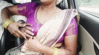aunty seduces son-in-law car drive dirty telugu sex talk