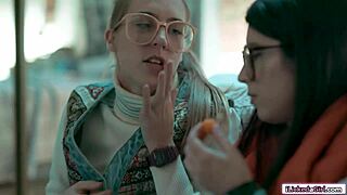 nerd babe shares intimate scissoring moment with bff