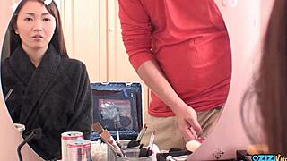 😘 asian babe's interview heats up kissing begging riding for that creampie load