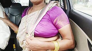 aunty seduces son-in-law car drive dirty telugu sex talk