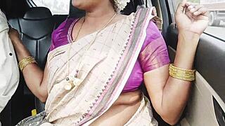 aunty seduces son-in-law car drive dirty telugu sex talk