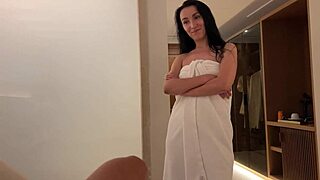 stepmom teases stepson in hotel bed till they fuck