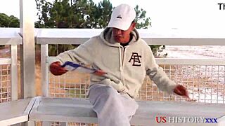 Vietnamese cutie deepthroats vet's cock outdoors!