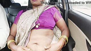 aunty seduces son-in-law car drive dirty telugu sex talk