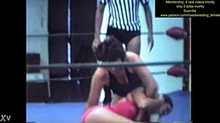 mixed WRESTLING catfight turns intense