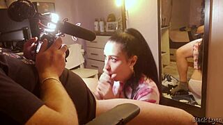 bts smokin hot black lynn chokes deepthroats my huge cock swallows cum mouthful pov