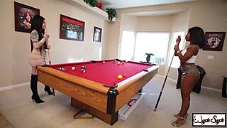 Kris Riot & Harmonie Marquis' Pool Game Turns into Wild Lesbian Lick Fest! 👅💦🏊