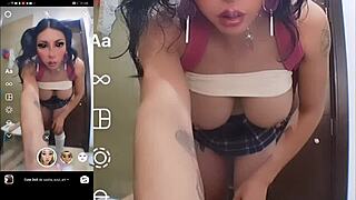 hey check this futanari trap testing huge filters on big tits 😜