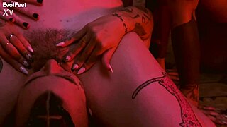 these bbw bisexuals lick hairy feet and juicy pussies in lesbian orgy frenzy 👅🍑😈