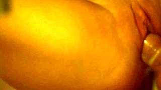 after the store closes, august tucks her big pussy lips into lingerie before getting ridden hard doggystyle by her lover.