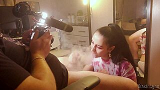 bts smokin hot black lynn chokes deepthroats my huge cock swallows cum mouthful pov